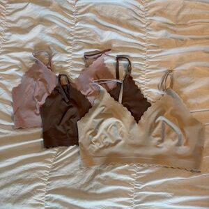 DEANGELMON 3 Pieces V Neck Bralettes Seamless Adjustable Straps Bra